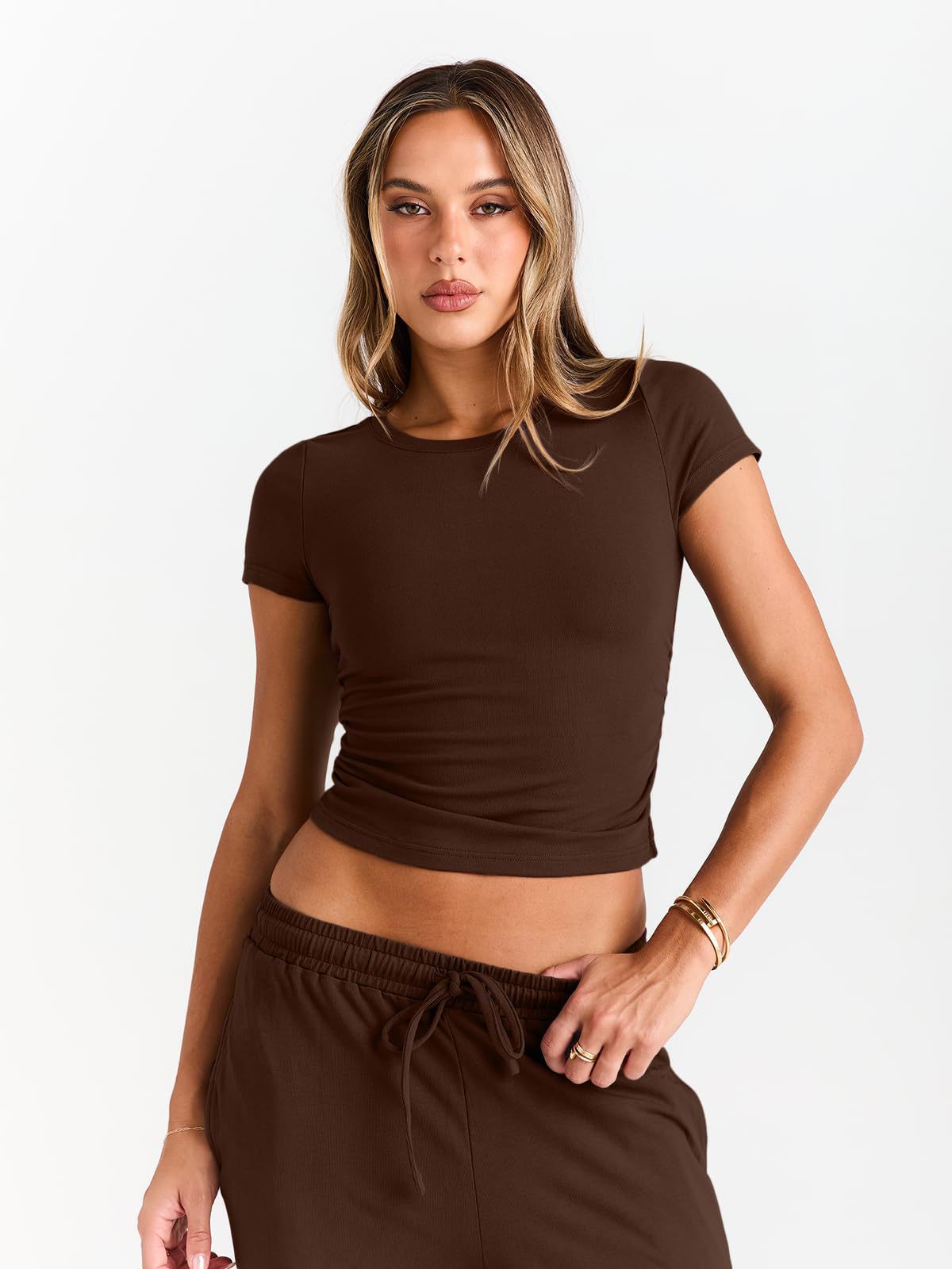 Crop Tee & Wide Leg Pants Lounge Set for Women