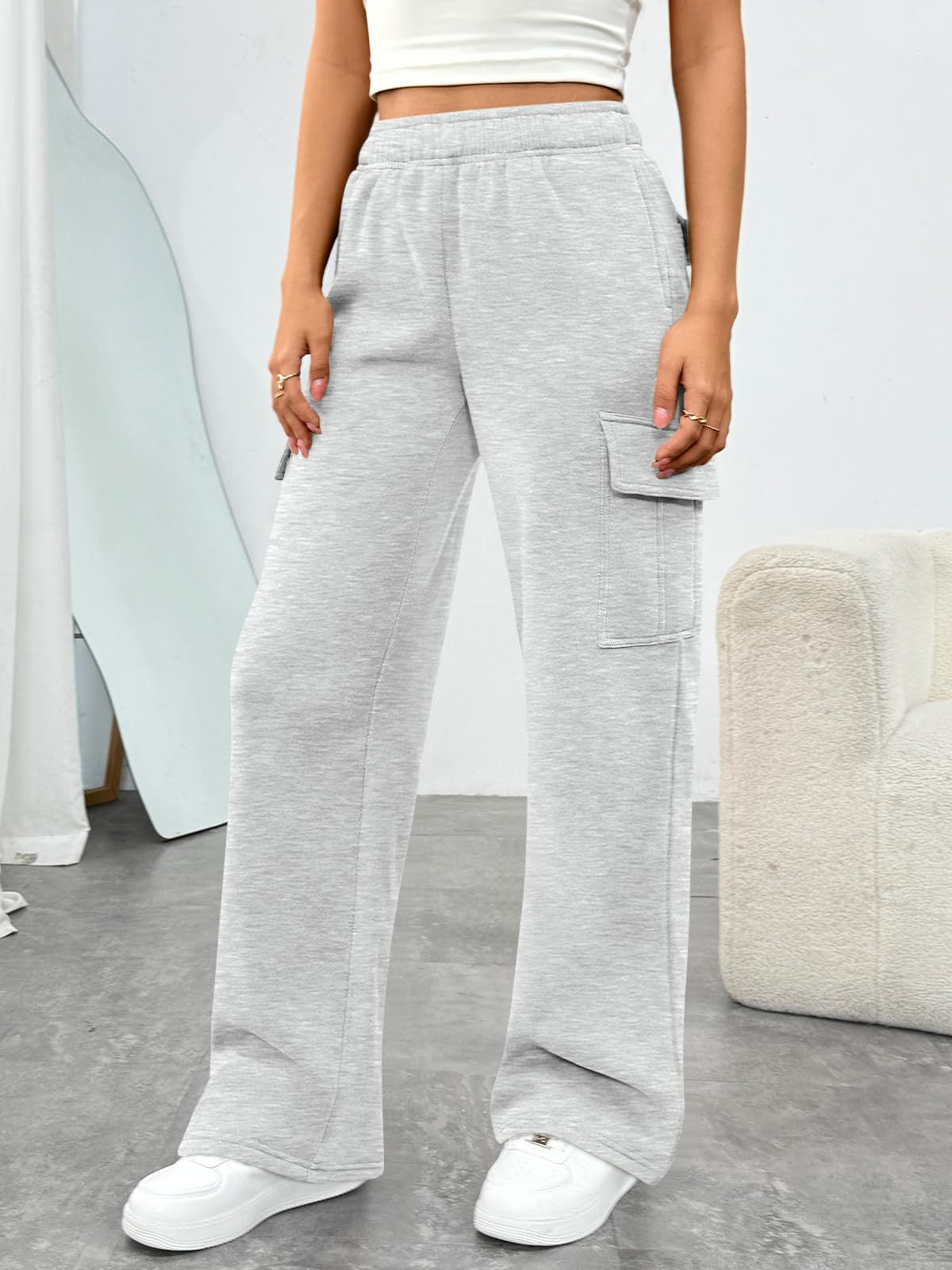 Women's High Waisted Wide Leg Cargo Pants