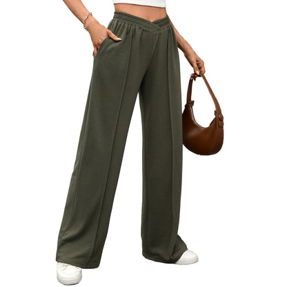 Women's Elastic Waist Wide Leg Pants Casual Loose Fit