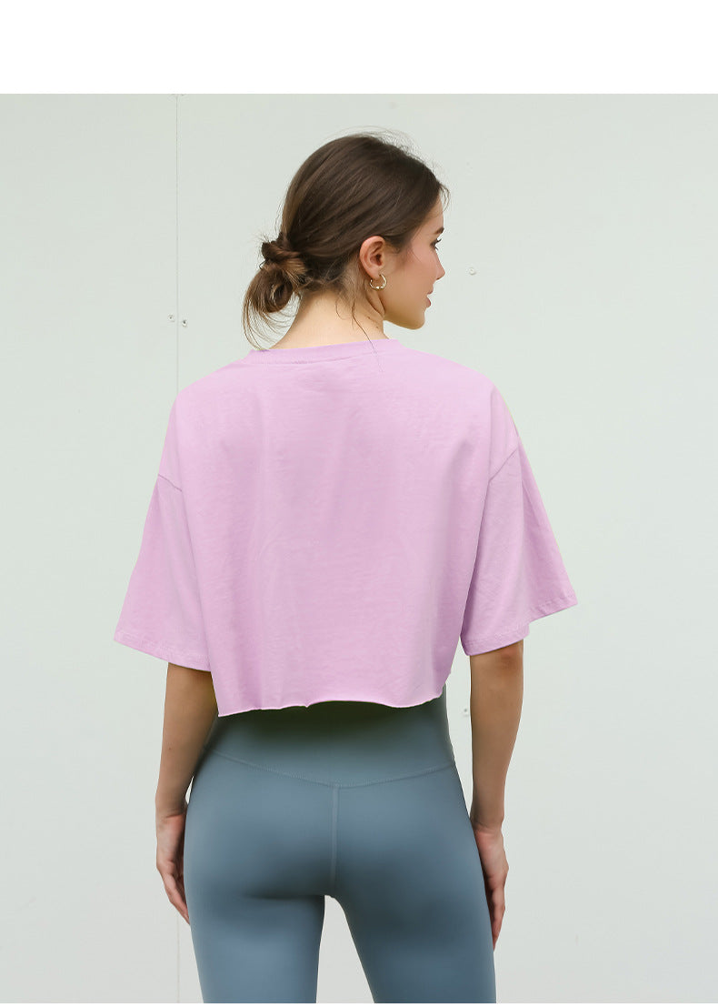 Summer Crop Cotton Tee Women’s Short Sleeve Street Style