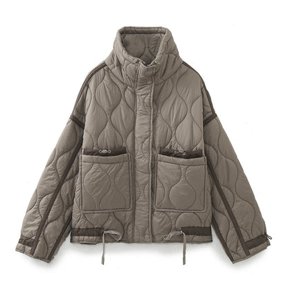 Women's Oversized Streetwear Quilted Utility Jacket