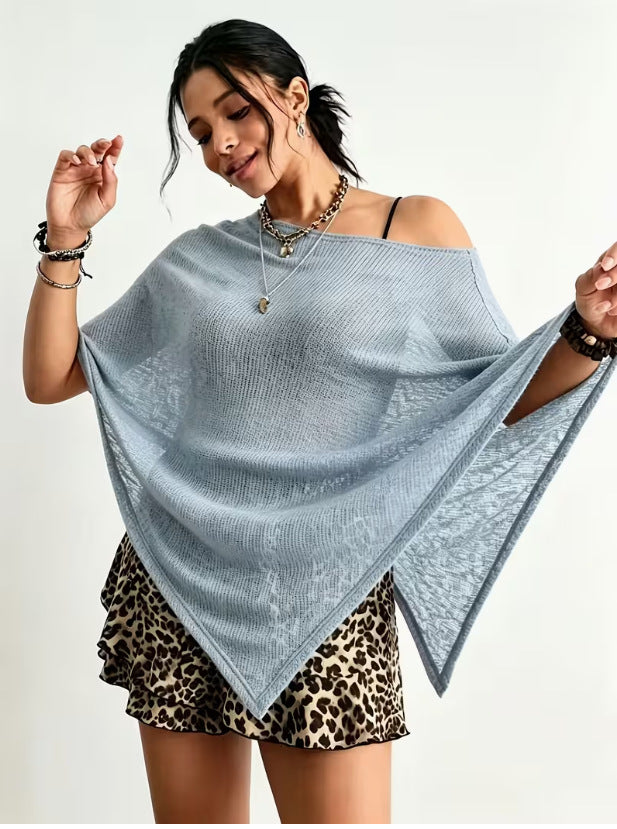 Women's Lightweight Boho Knit Shawl Wrap Summer Poncho