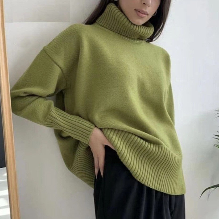 Women's Chunky Turtleneck Sweater Cozy Knit Pullover