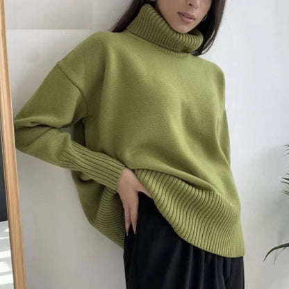 Women's Chunky Turtleneck Sweater Cozy Knit Pullover