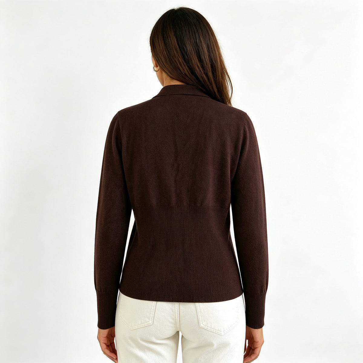 Women's Cropped V-Neck Single Button Fitted Cardigan