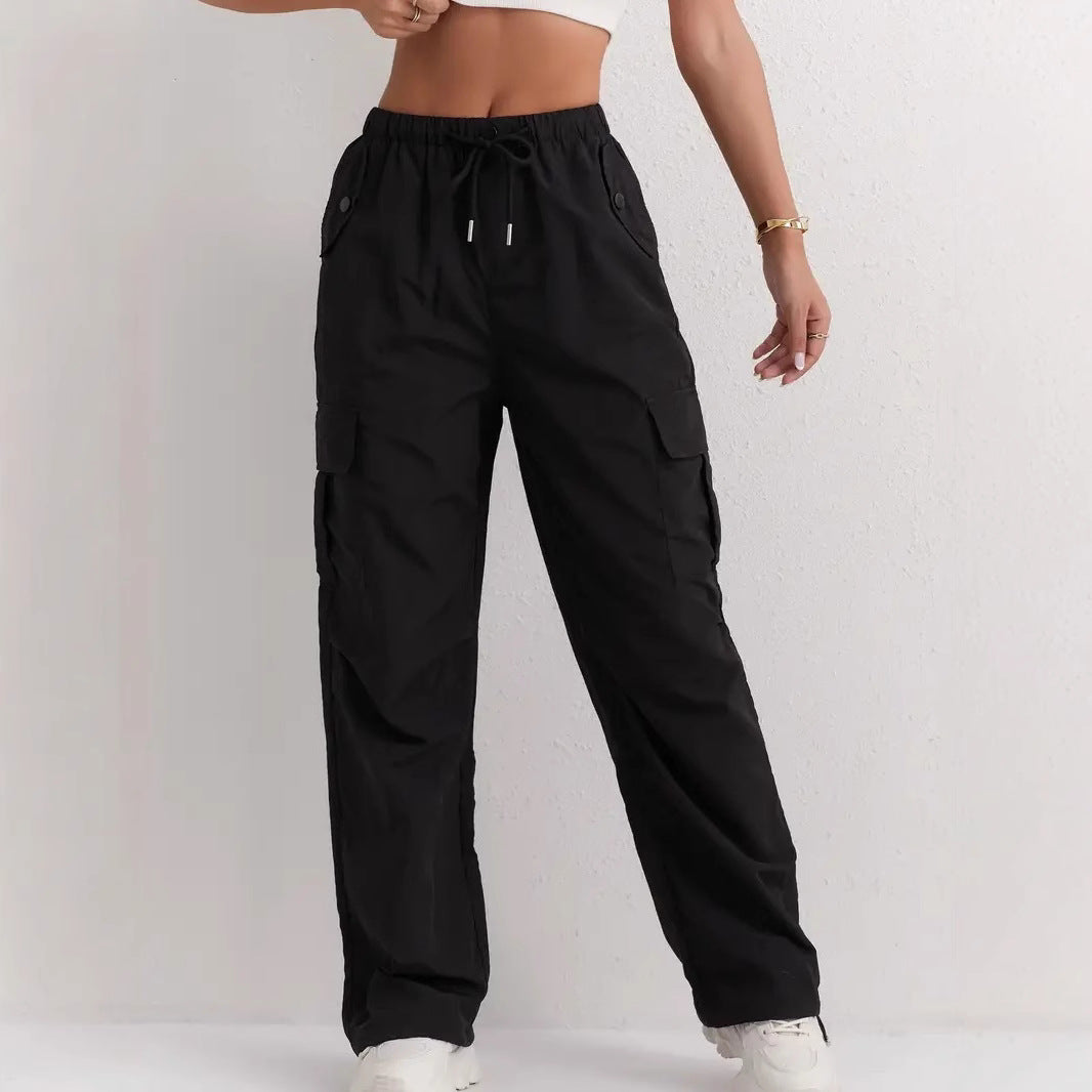 Women's High Waisted Cargo Pants Wide Leg Quick Dry Pockets