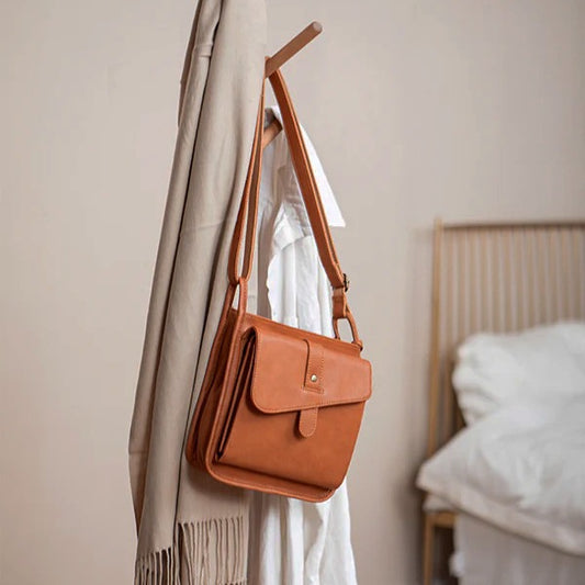 Unisex Vintage PU Leather Crossbody Messenger Bag