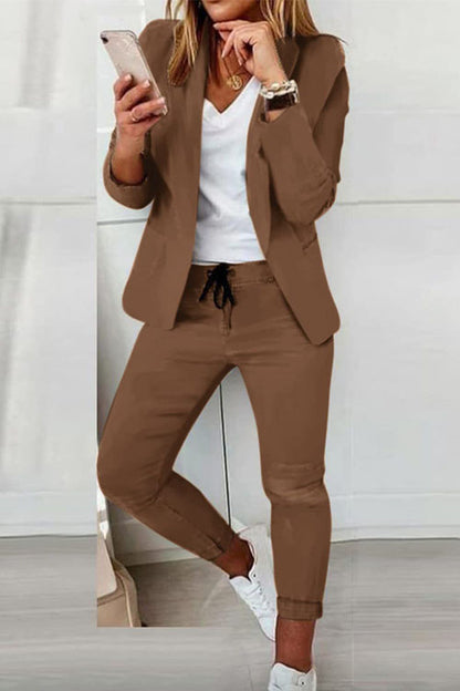 Women's Blazer Pants Set Casual Two Piece Suit Outfit