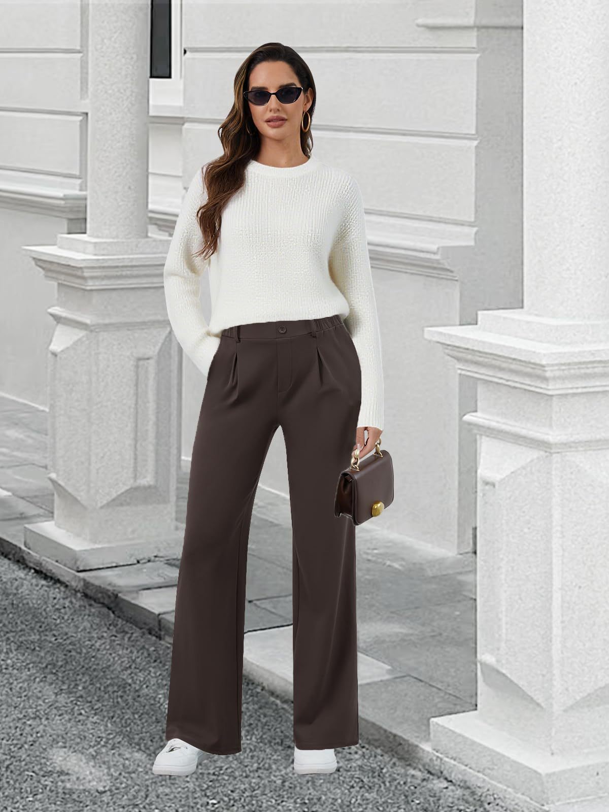 Women's High Waisted Wide Leg Work Pants Business Casual