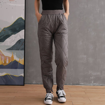 Women's High Waist Quilted Thermal Joggers Winter Pants
