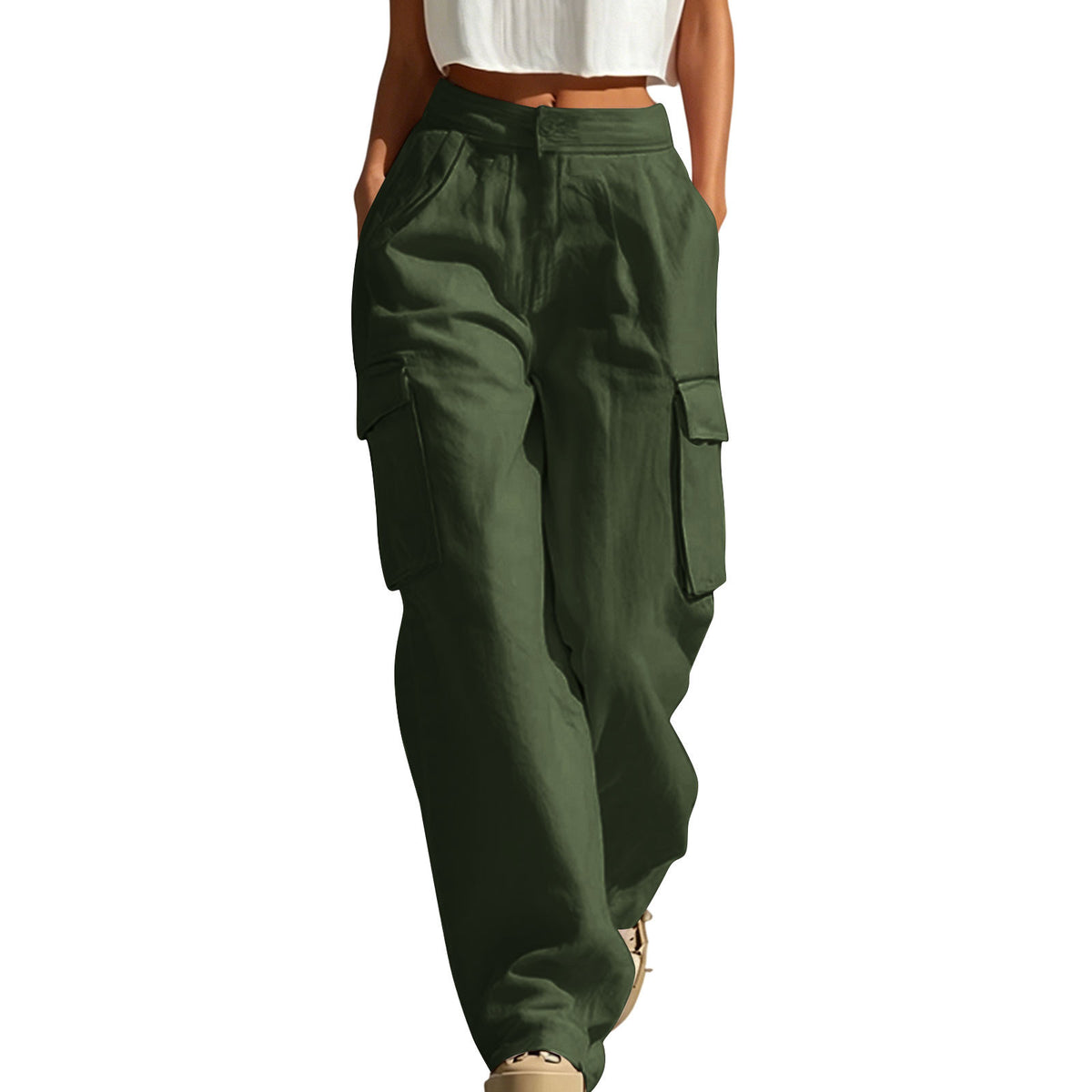 High Waisted Cargo Pants Women Wide Leg Y2K Utility