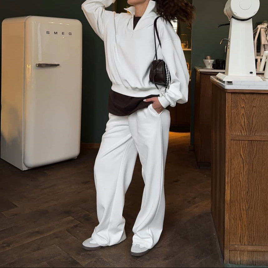 Women's Oversized Half Zip Sweatshirt Sweatpants Lounge Set