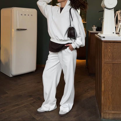 Women's Oversized Half Zip Sweatshirt Sweatpants Lounge Set