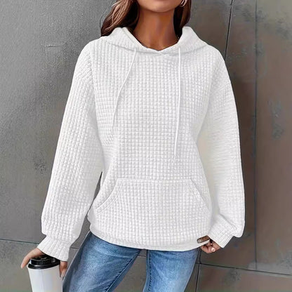 Women's Waffle Oversized Hoodie Casual Long Sleeve Pullover