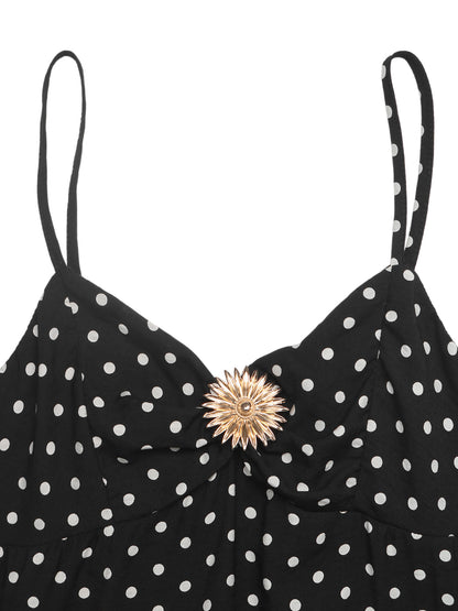 Black Polka Dot Spaghetti Strap Mini Dress Sexy Summer Trend