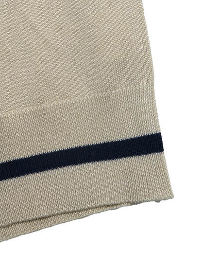 Contrast Collar Knit Sweater Long Sleeve Polo Pullover