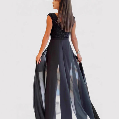 Sequin Sleeveless Maxi Dress Elegant Evening Gown