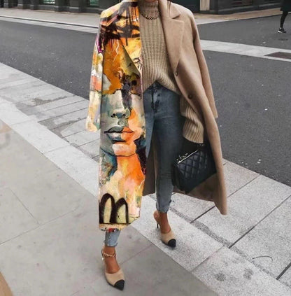 Women's Oversized Plaid Long Wool Blend Coat