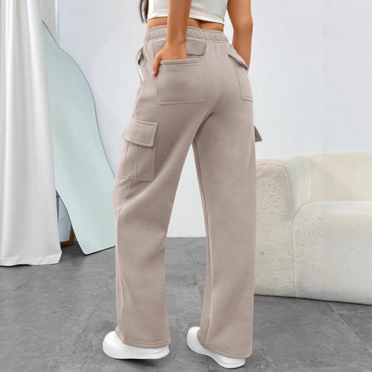 Women's High Waisted Wide Leg Cargo Pants