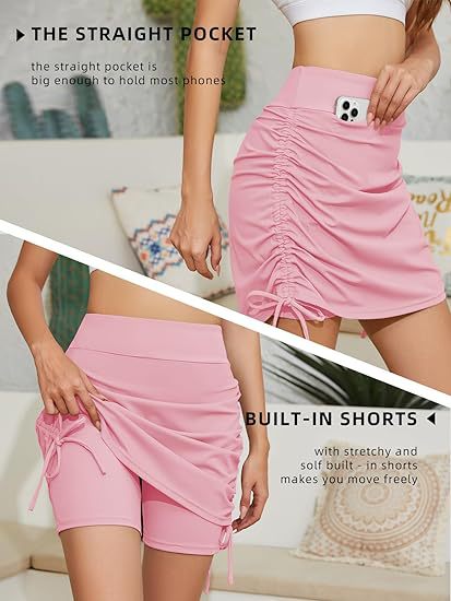 Women's High-Waist Drawstring Yoga Skirt – Summer Beach Sports Skirt