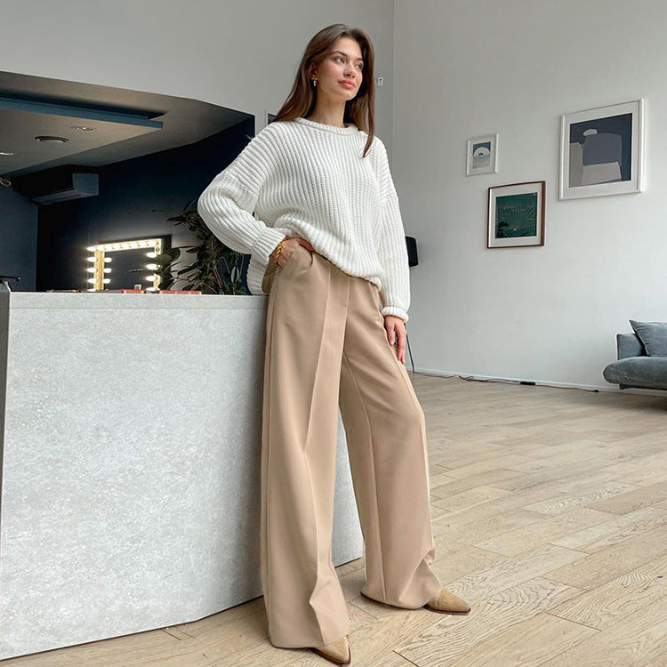 Women's High Waist Wide Leg Palazzo Pants Flowy Trousers