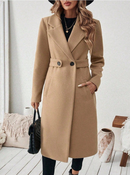 Women's Classic Double Breasted Long Winter Coat