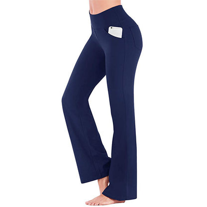 Womens High Waisted Flare Yoga Pants Stretchy with Pockets