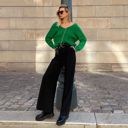 Women's High Waist Wide Leg Palazzo Pants Flowy Trousers