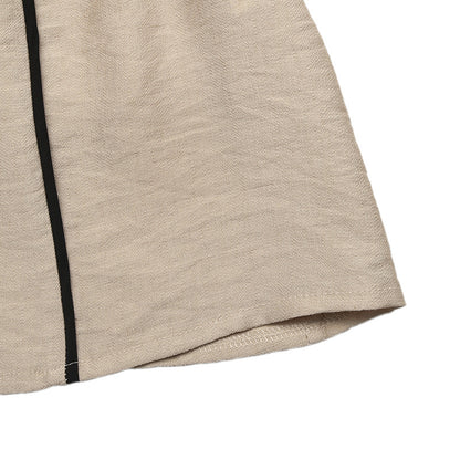 French Contrast Trim V Neck Tie Front Sleeveless Maxi Dress
