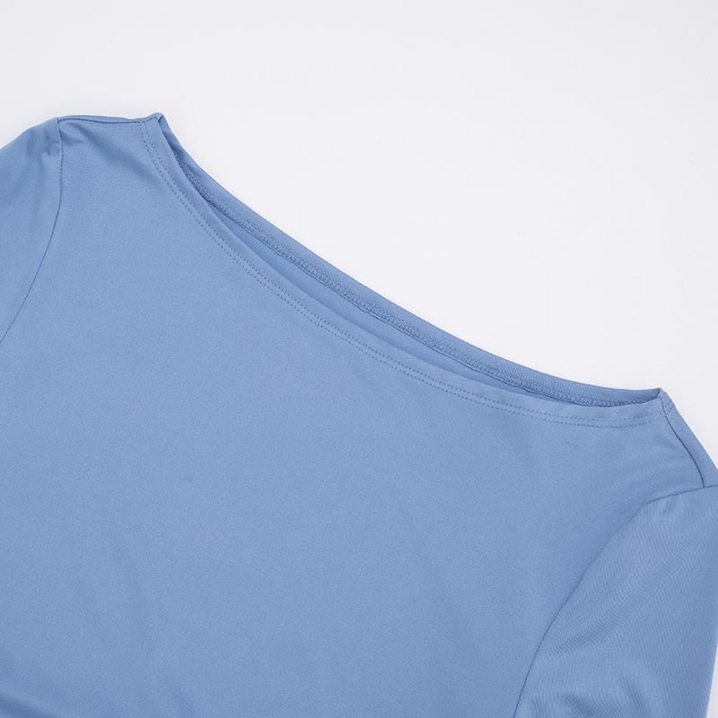 Sexy Ruched Long Sleeve Bodycon Mini Dress