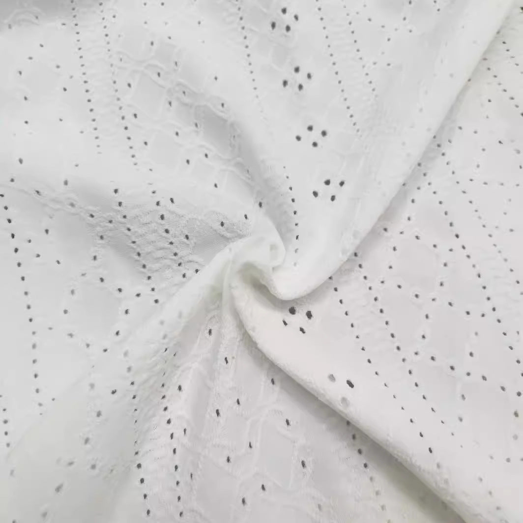 Women's V-Neck Button Jacquard Long Sleeve Top White