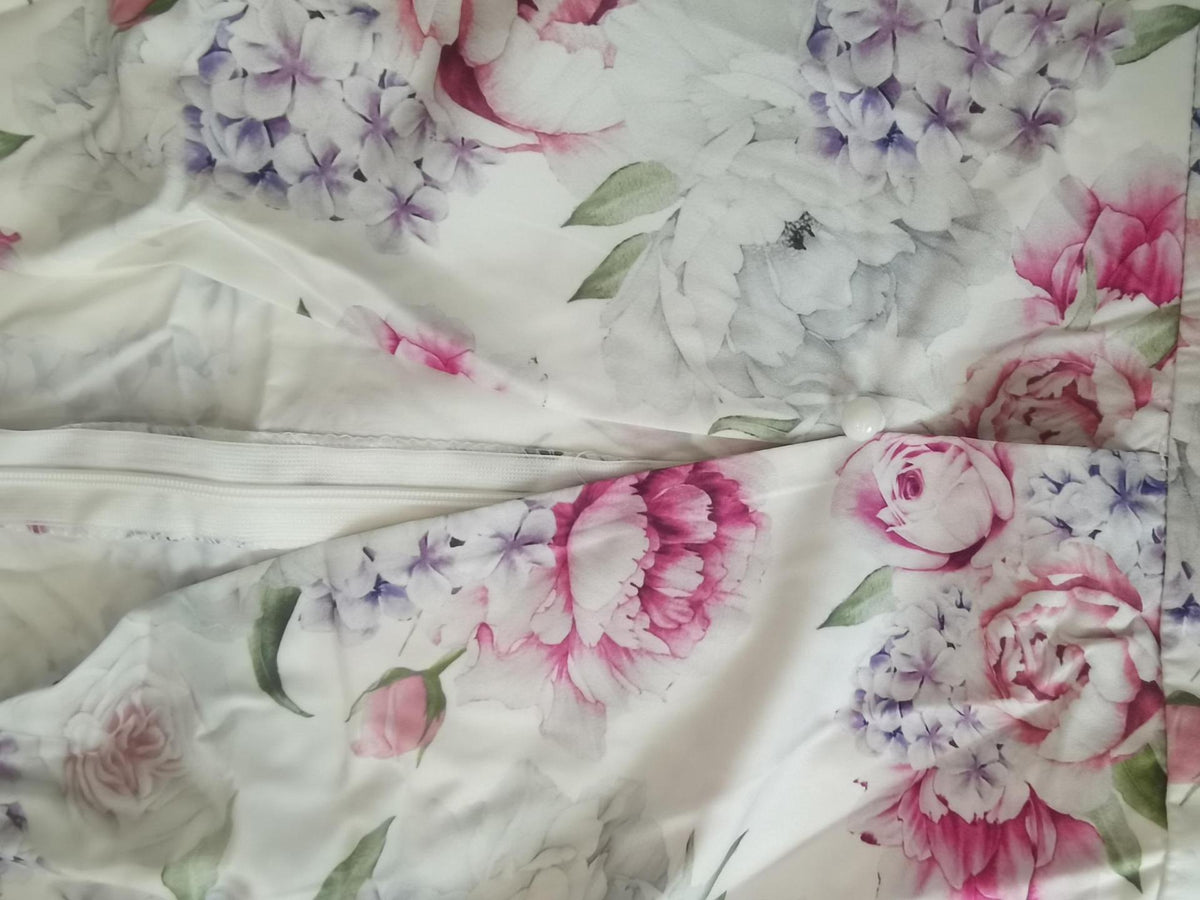 Floral V-Neck Puff Sleeve Ruffle Mini Dress