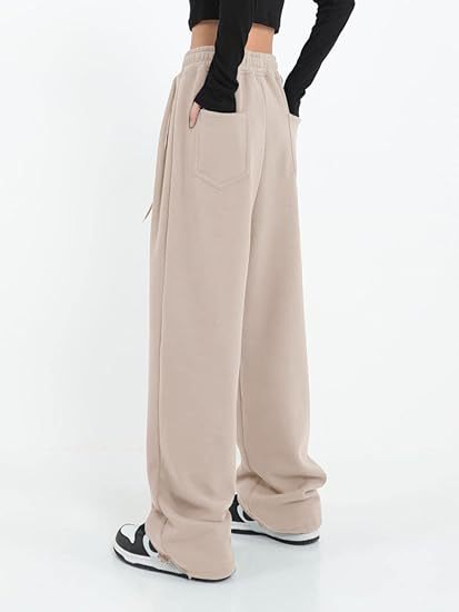 High Waist Drawstring Wide Leg Lounge Pants
