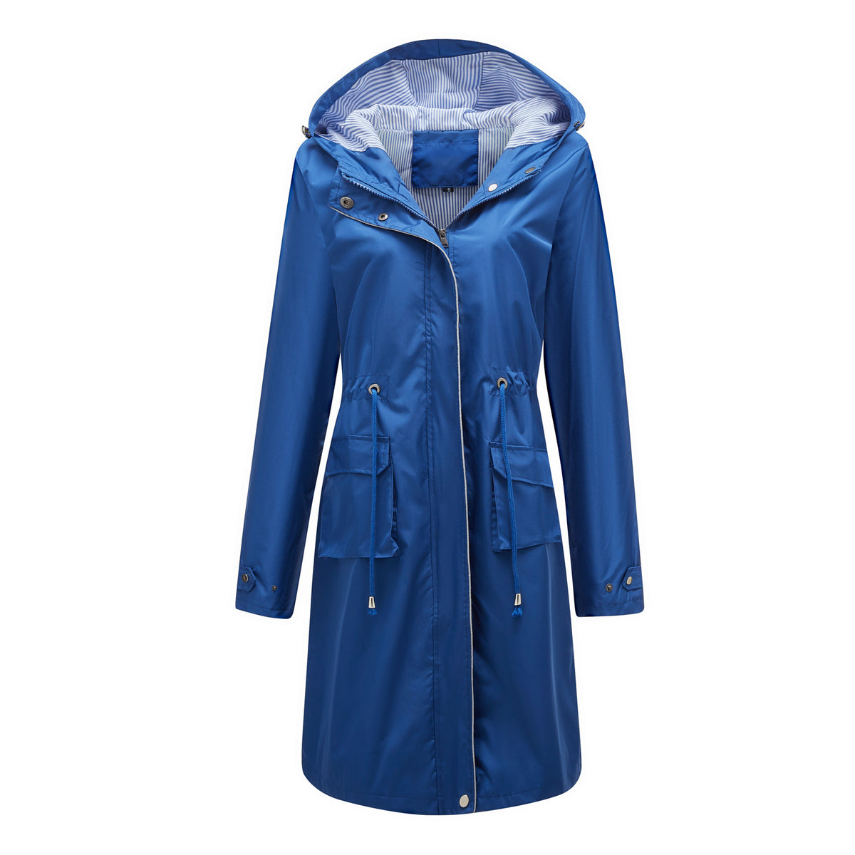 Women's Long Hooded Rain Jacket Waterproof Lightweight Coat