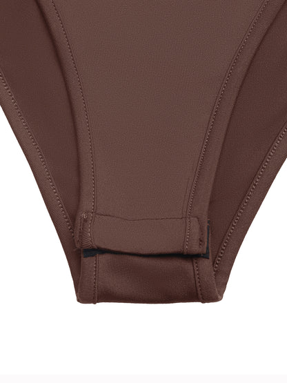 Contrast Stripe Collar Slim Fit Button Front Bodysuit