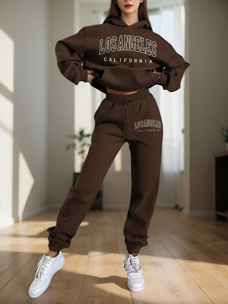 Women's Fleece Graphic Hoodie Jogger Set