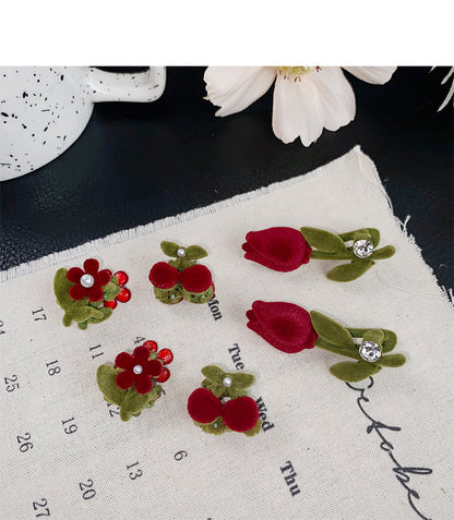 Velvet Tulip Claw Clips Pearl Hair Barrettes