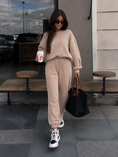 Women's Oversized 2 Piece Sweatshirt Jogger Set