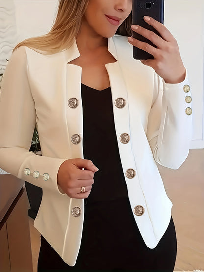 Women's Blazer Button Cuff Long Sleeve Jacket