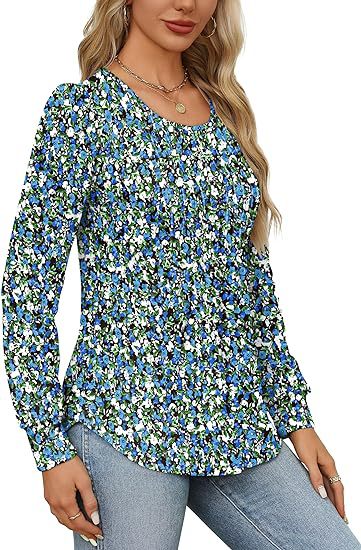 Solid Cotton Pintuck Blouse Long Sleeve Work Top