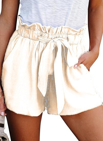 Women's High-Waisted Tie Waist Shorts – Casual Loose Summer Shorts