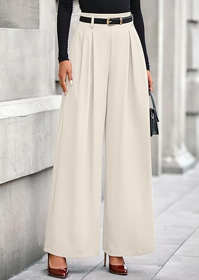 High Waist Wide Leg Dress Pants Business Casual Trousers