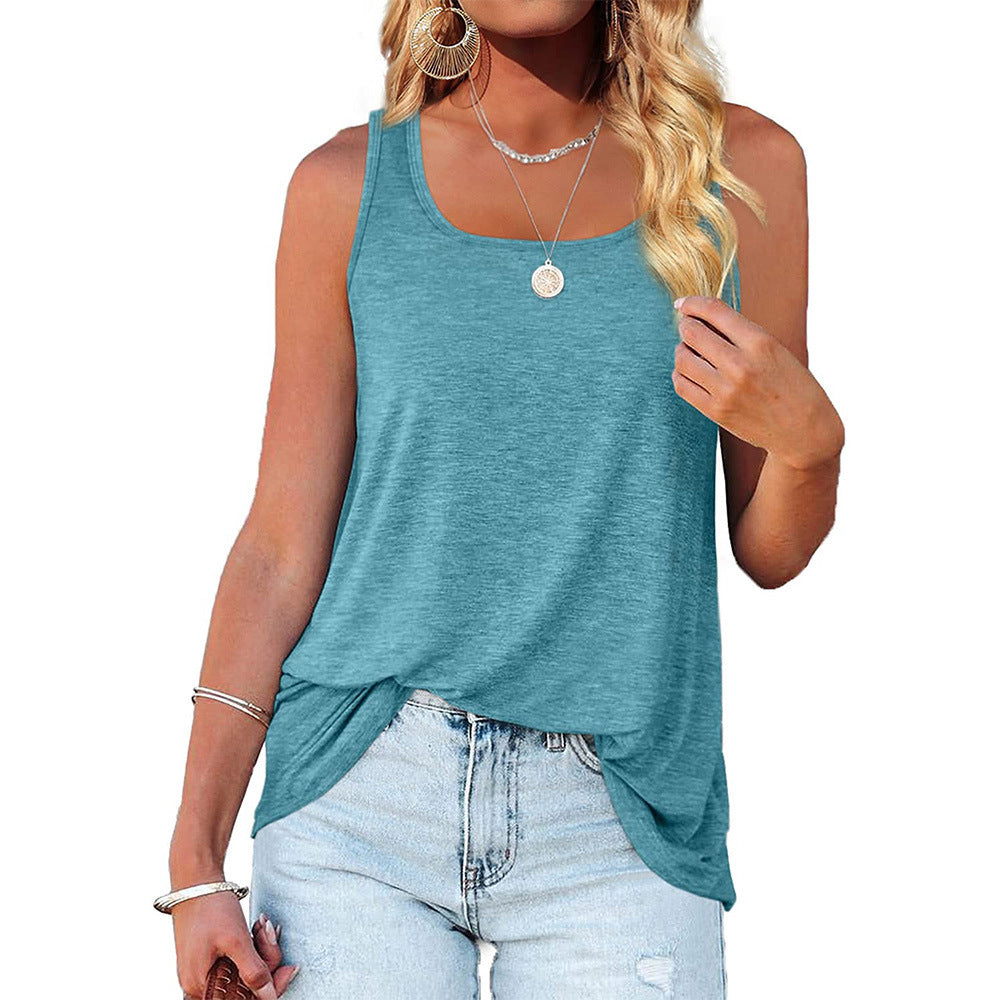 Basic Sleeveless Tank Top Casual Loose Fit Summer Tee