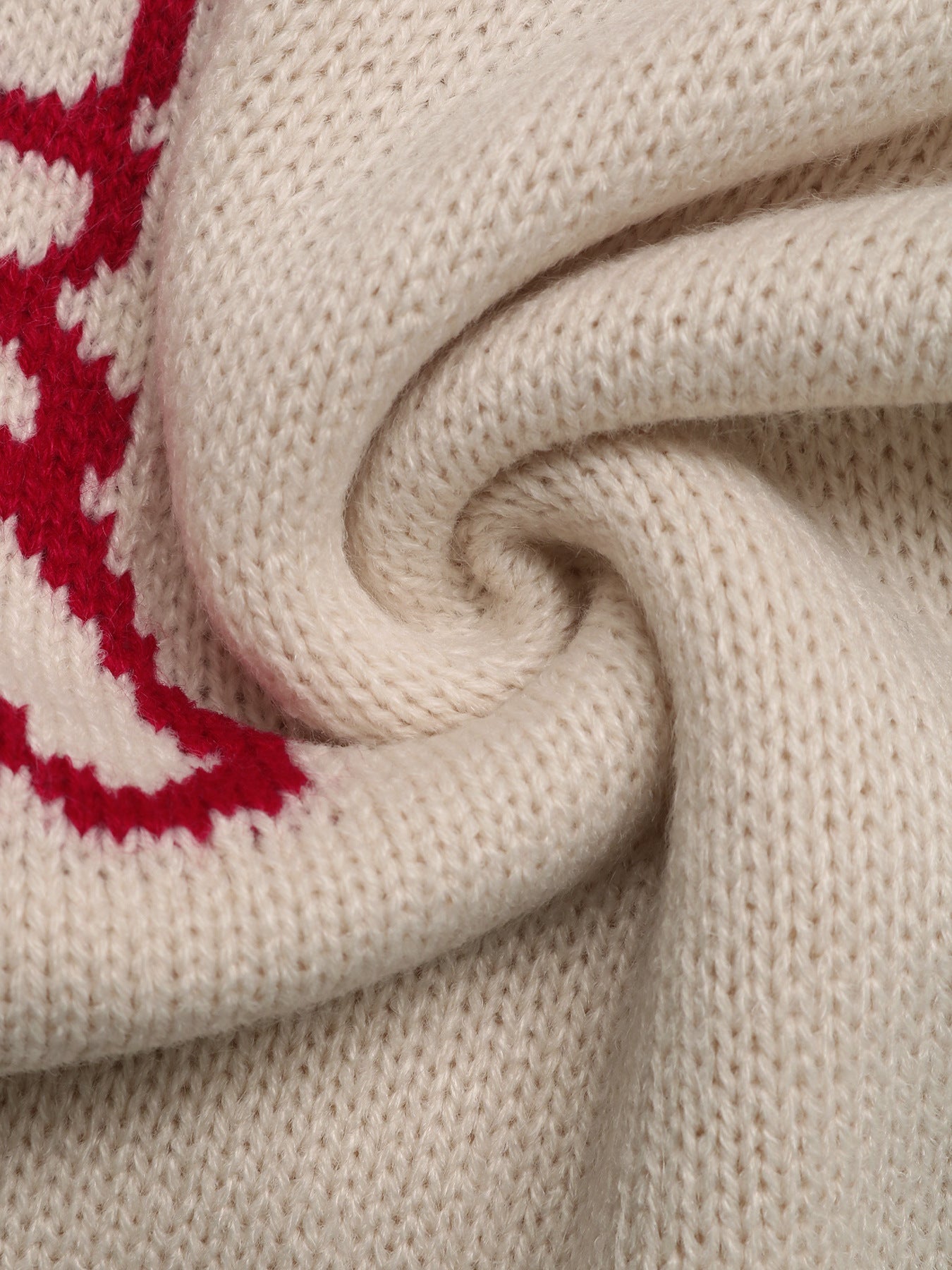 Lobster Jacquard Crew Neck Contrast Knit Sweater
