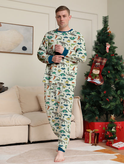 Animal Dinosaur Parent-Child Printed Christmas Pajama Set