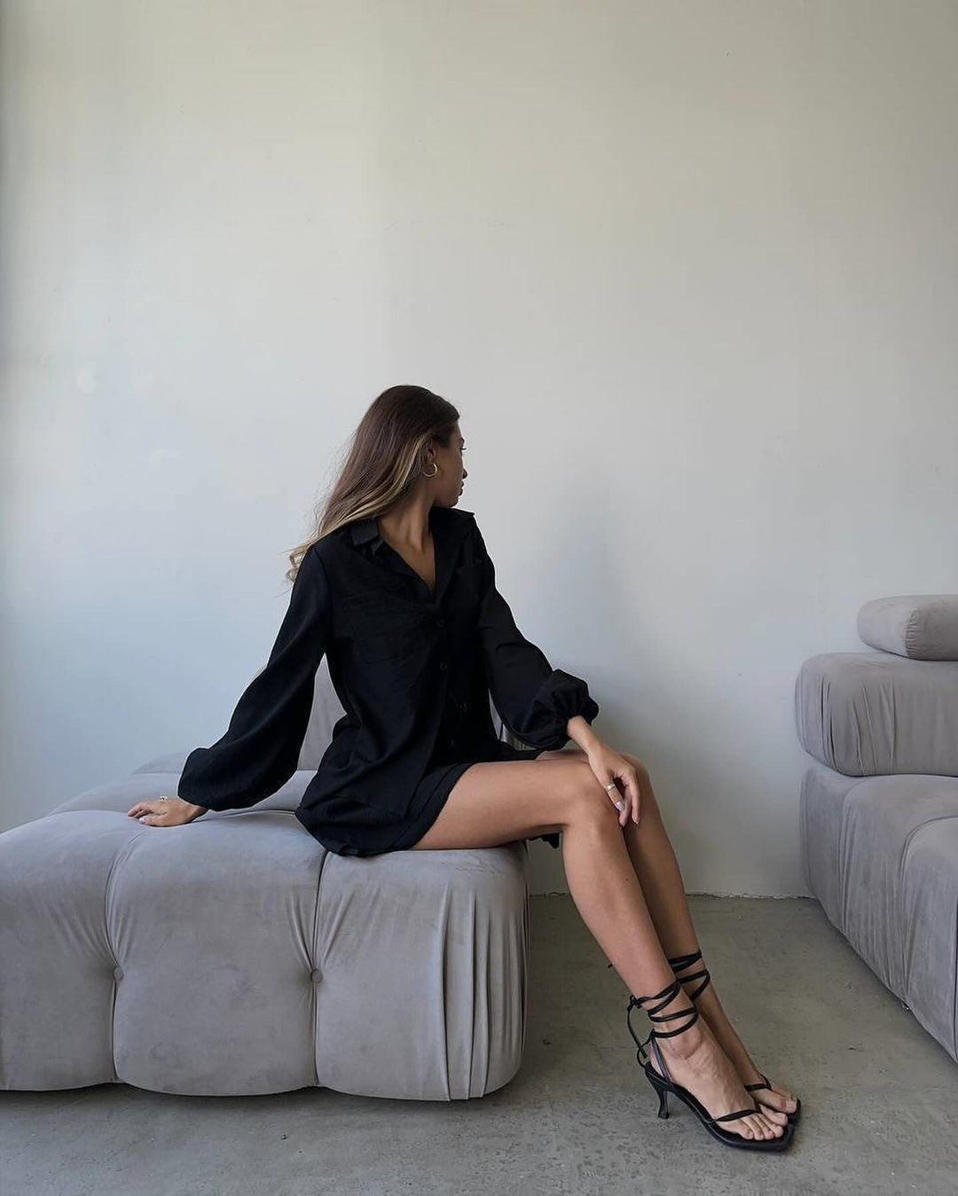 Women's Long Sleeve Top and Ruffle Shorts Matching Set