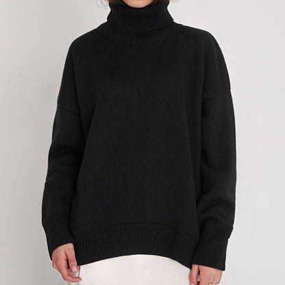 Women's Oversized Turtleneck Sweater Casual Knit Pullover