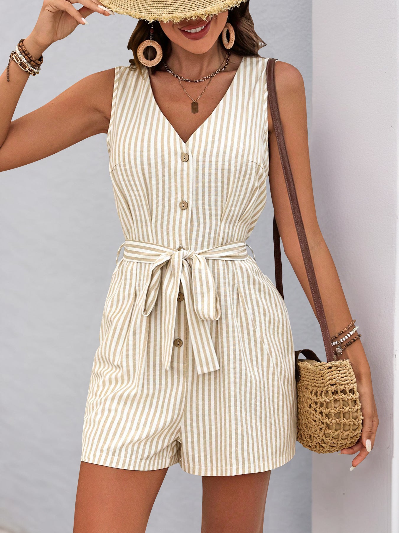 Solid Ribbed Knit Top V Neck Short Sleeve Casual Tee