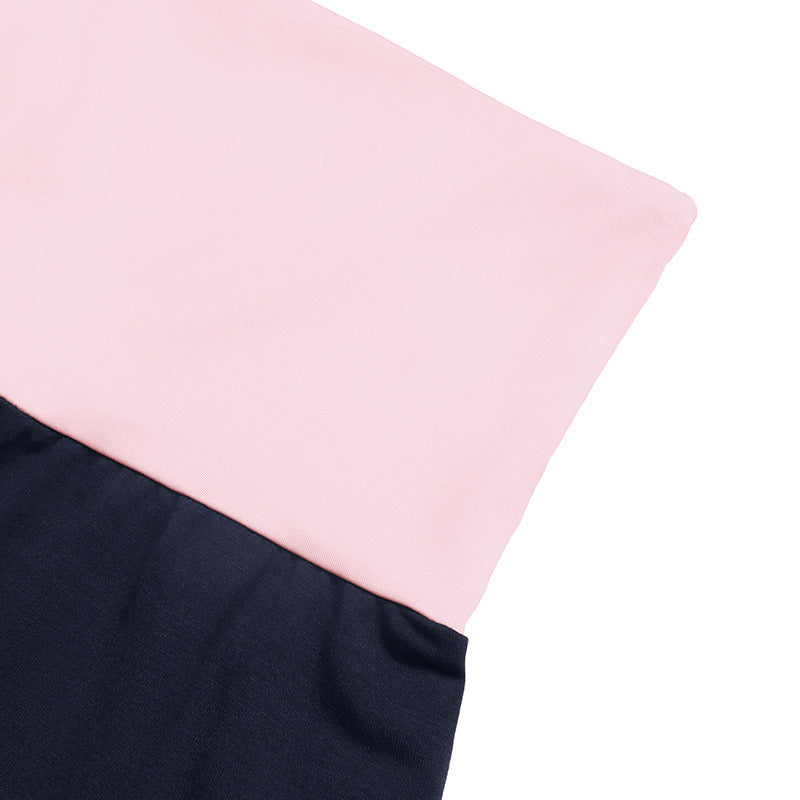 Summer Tube Top Two-Piece Set – Colorblock Lounge Pants
