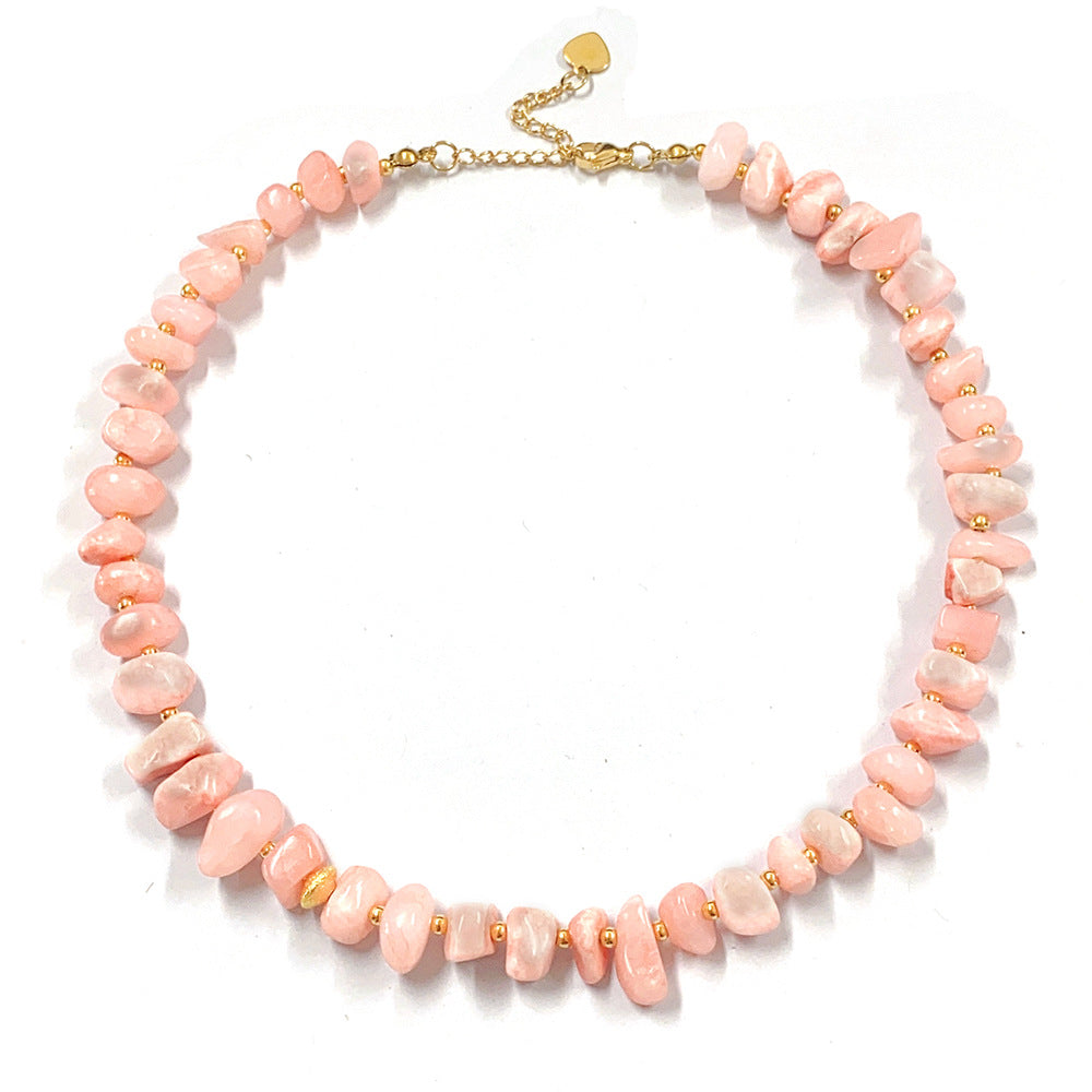 Boho Handmade Natural Stone Beaded Shell Necklace